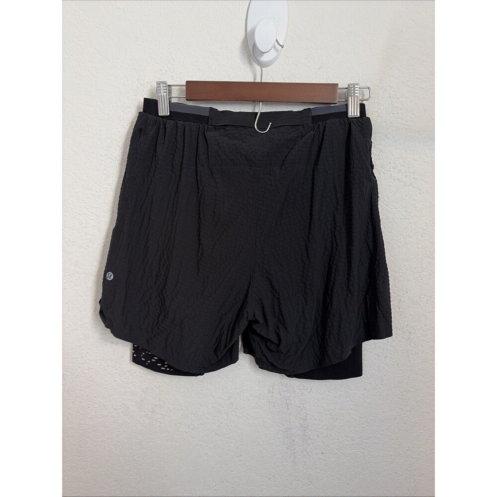 Lululemon Mens M Surge Lined Shorts Limited Edition 6" OOM Liner Black Running - Picture 5 of 8